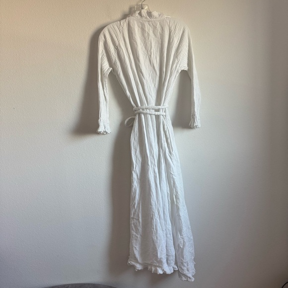 RHODE RESORT Jagger Ruffle-Trimmed Wrap Dress Cotton Gauze Size Large - Picture 13 of 13